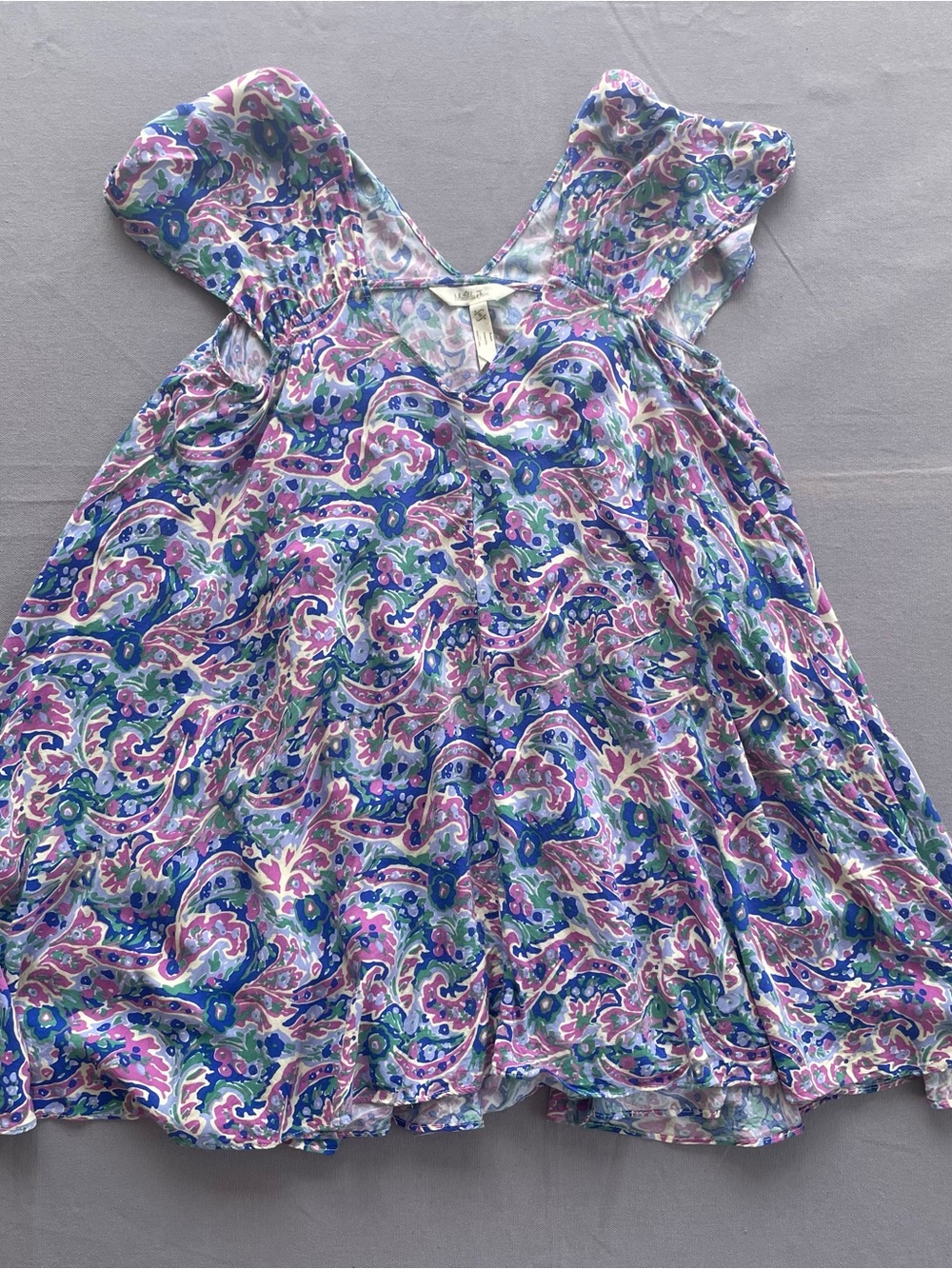 Matilda Jane Small Boho Paisley Print In The Maze Swing Tunic Top 100% Rayon